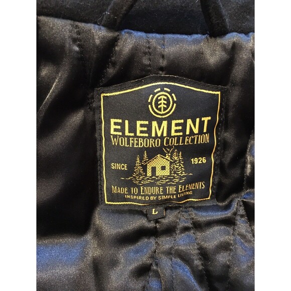 NEW RARE Element Wolfeboro Collection Double Breasted Wool Pea Coat Black Sz L - Picture 3 of 15